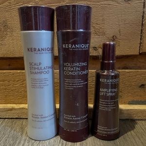 Keranique shampoo, conditioner and spray bundle